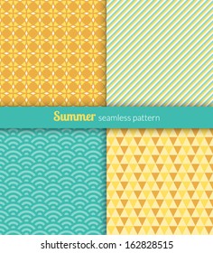 Summer patterns. Blue and yellow fabric.