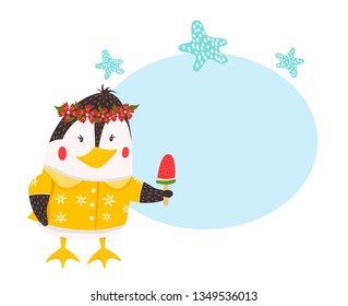 summer penguin in shirt