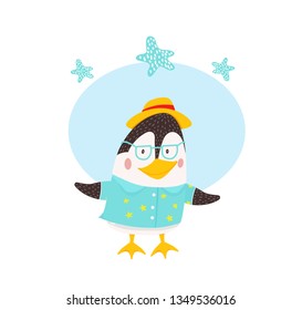 summer penguin in shirt