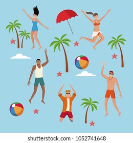 Summer, people and beach