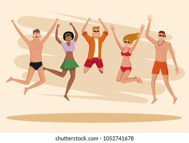 Summer, people and beach