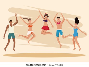 Summer, people and beach