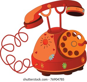 Summer phone. Cartoon