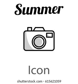 Summer photo camera icon