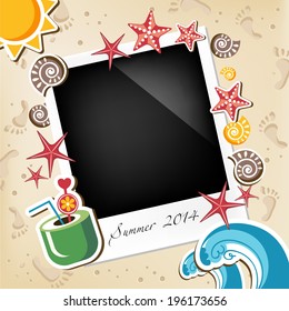 Summer photo frame background