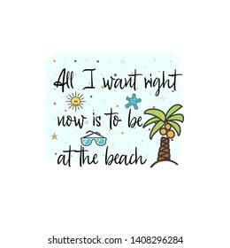 Summer phrase banners decorate with flat style illustrations, isolated objects