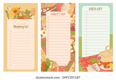 Summer picnic productivity checklist and tasks stationery