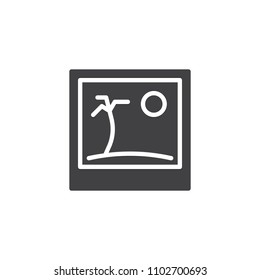 Summer picture vector icon. filled flat sign for mobile concept and web design. Vacation photography simple solid icon. Symbol, logo illustration. Pixel perfect vector graphics