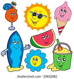 Summer pictures collection - vector illustration.