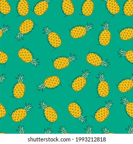 Ananas-Ananas-Sommer-Hintergrund-Muster in Vektorgrafik