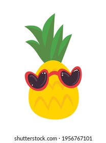 summer pineapple with hearts glasses