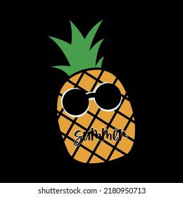 Summer Pineapple T-shirt Design Vector