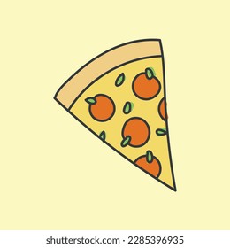 Summer Pizza slice Icon Illustration Design