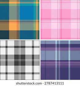 Summer plaid bundle created for clothing and decor projects. The pack supports casual shirts, dresses, blankets, and pillows. Vector clarity keeps details sharp.