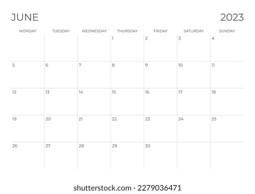 Plan de verano, Calendario de junio de 2023