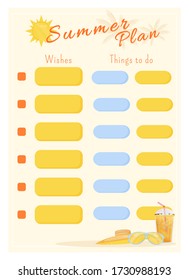 Summer plan creative planner page design