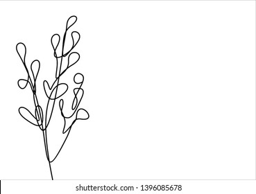 Summer plant continuous line drawing