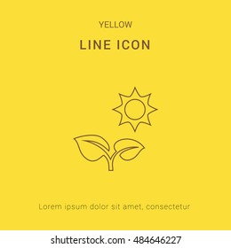 Summer Plant Cute yellow thin line icon / logo Design