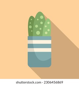 Summer plant pot icon flat vector. Modern nature. Indoor garden