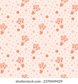 Summer plants floral pattern. Can be printed on any material: package, merch, fabric, home.