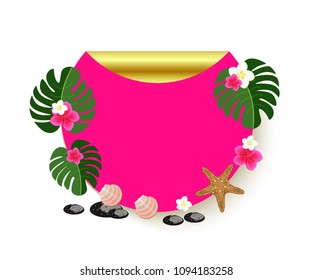 Summer plants sticker pink