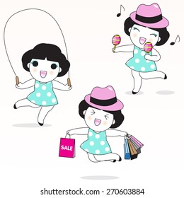 Summer Playground character illustration set