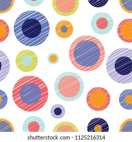 Summer polka dot. Vintage vector seamless pattern.