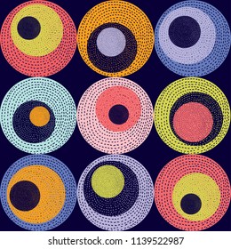 Summer polka dot. Vintage vector seamless pattern.