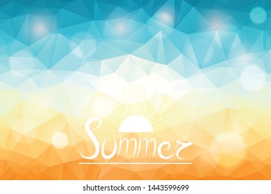 Summer polygonal mosaic background vector