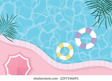 Summer pool background illustration design