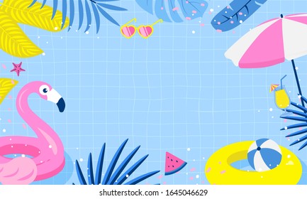 Summer Pool Background Vector Illustration Swimming Stock Vector ...