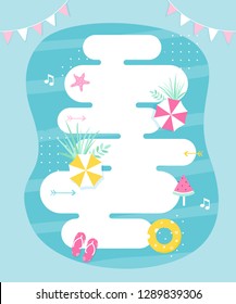 Summer Pool and Beach Party Poster. Vector Design.