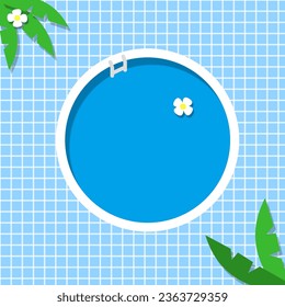 Summer pool event banner illustration