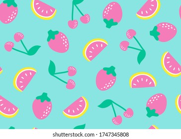 Summer pool floating with flamingo. Seamless pattern. Vector illustration.