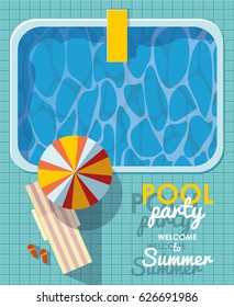 Summer pool party invitation . Holidays background