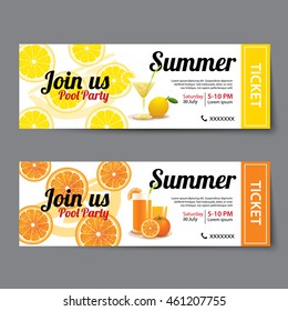 summer pool party ticket template