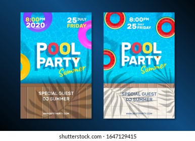 summer pool party vertical posters banners  design