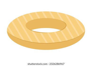 Summer pool rubber ring. Swim rings on white background. Inflatable rubber toy for water and beach. Colorful lifebuoy for swimming in various prints. Vector stock illustration.