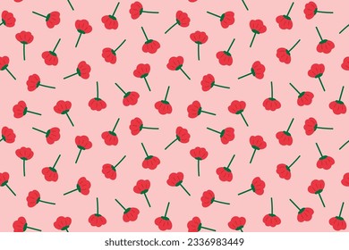 flores de amapola de verano sin fisuras; excelente para palpeper, tela, tarjetas de felicitación- ilustración vectorial