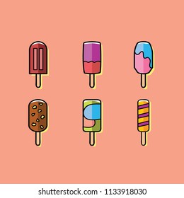 Summer Popsicle Collection Vector Eps.10