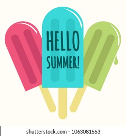 Summer Popsicle Composition – Copy Space