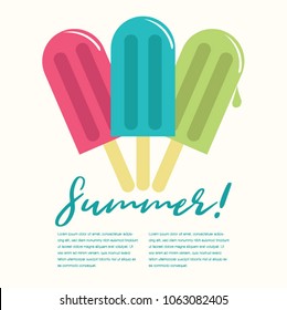 Summer Popsicle Composition – Copy Space