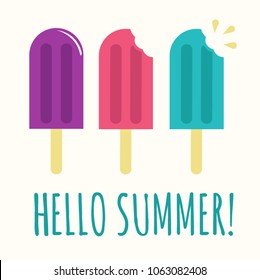 Summer Popsicle Composition – Copy Space