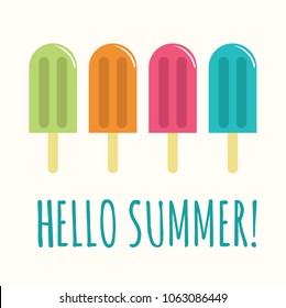 Summer Popsicle Composition – Copy Space