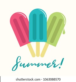 Summer Popsicle Composition – Copy Space