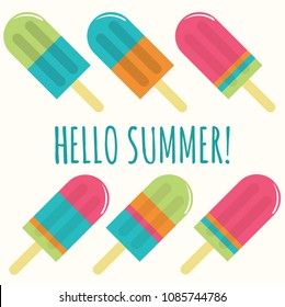 Summer Popsicle Composition – Copy Space