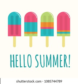 Summer Popsicle Composition – Copy Space