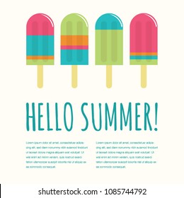 Summer Popsicle Composition – Copy Space