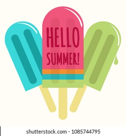 Summer Popsicle Composition – Copy Space