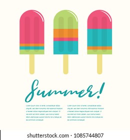 Summer Popsicle Composition – Copy Space